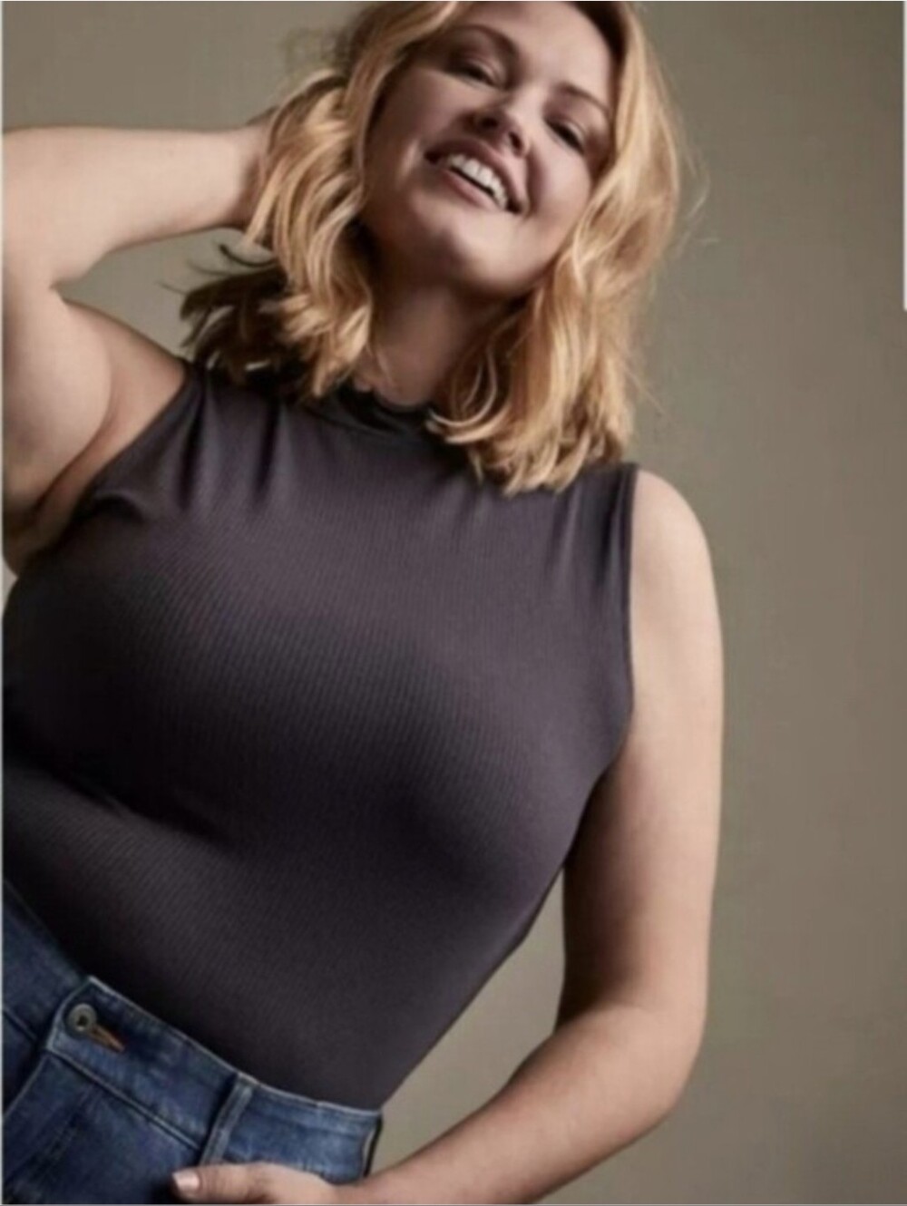 Torrid 6x Lettuce Edge Rib Mock Turtleneck Tank